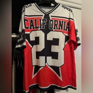 California Graphic Red and Black womens concert oversized Jersey